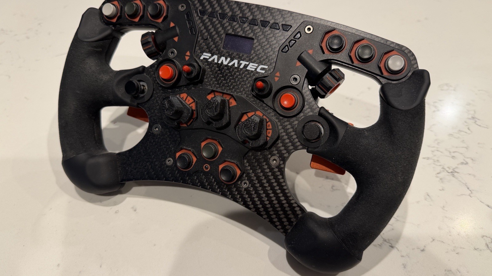 Fanatec Racing Wheel Rim Carbon Fiber Black/Red Paddle Shifters Wired PC