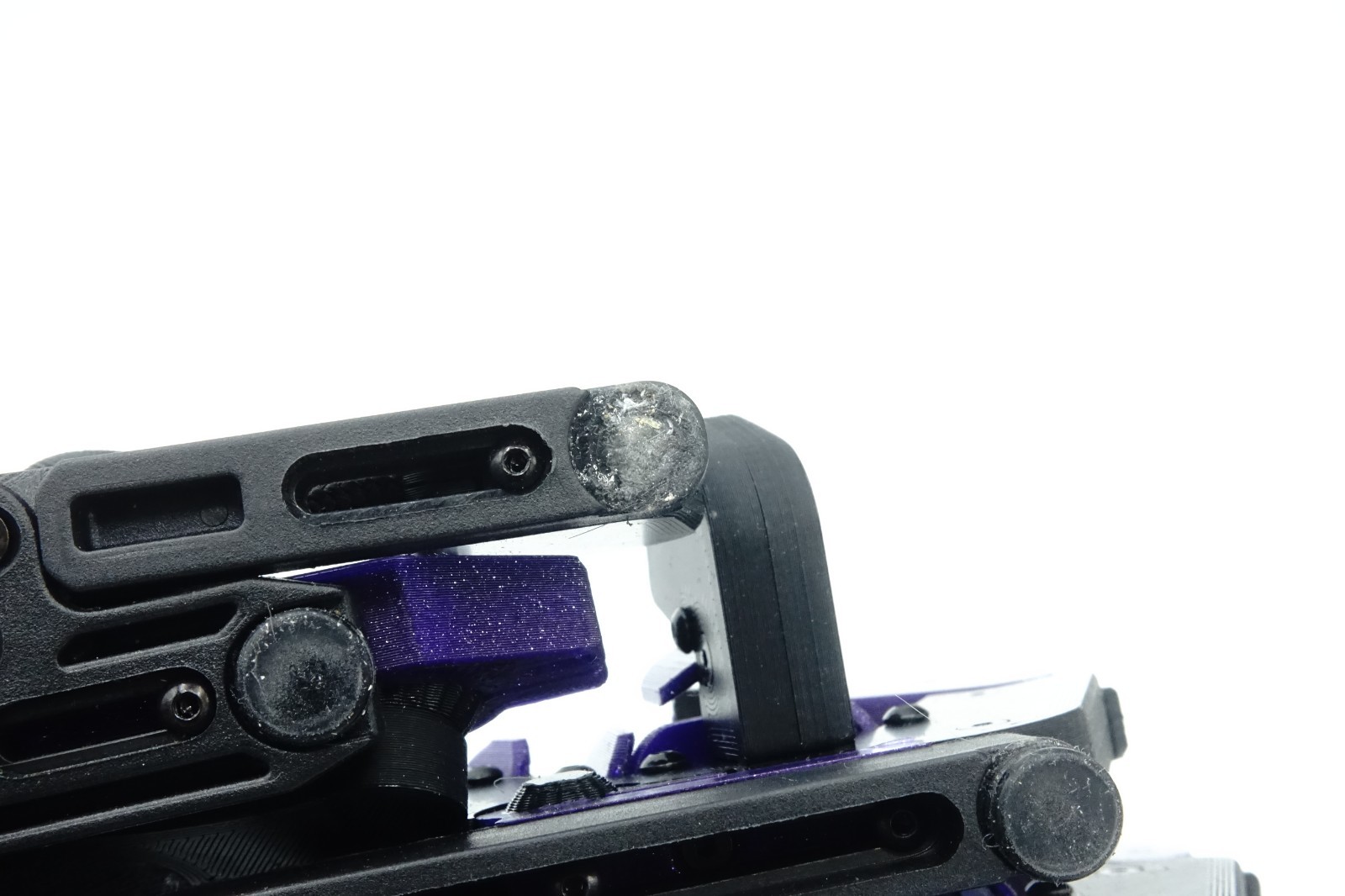 Azeron Cyborg Gaming Keypad With an Analog 360 Thumbstick Black Purple Left Hand