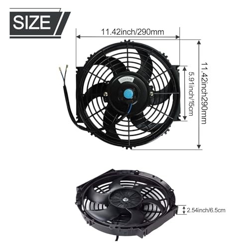 10″ inch Slim Fan Push Pull Electric Radiator Cooling Fans 12V 10 Inch Black