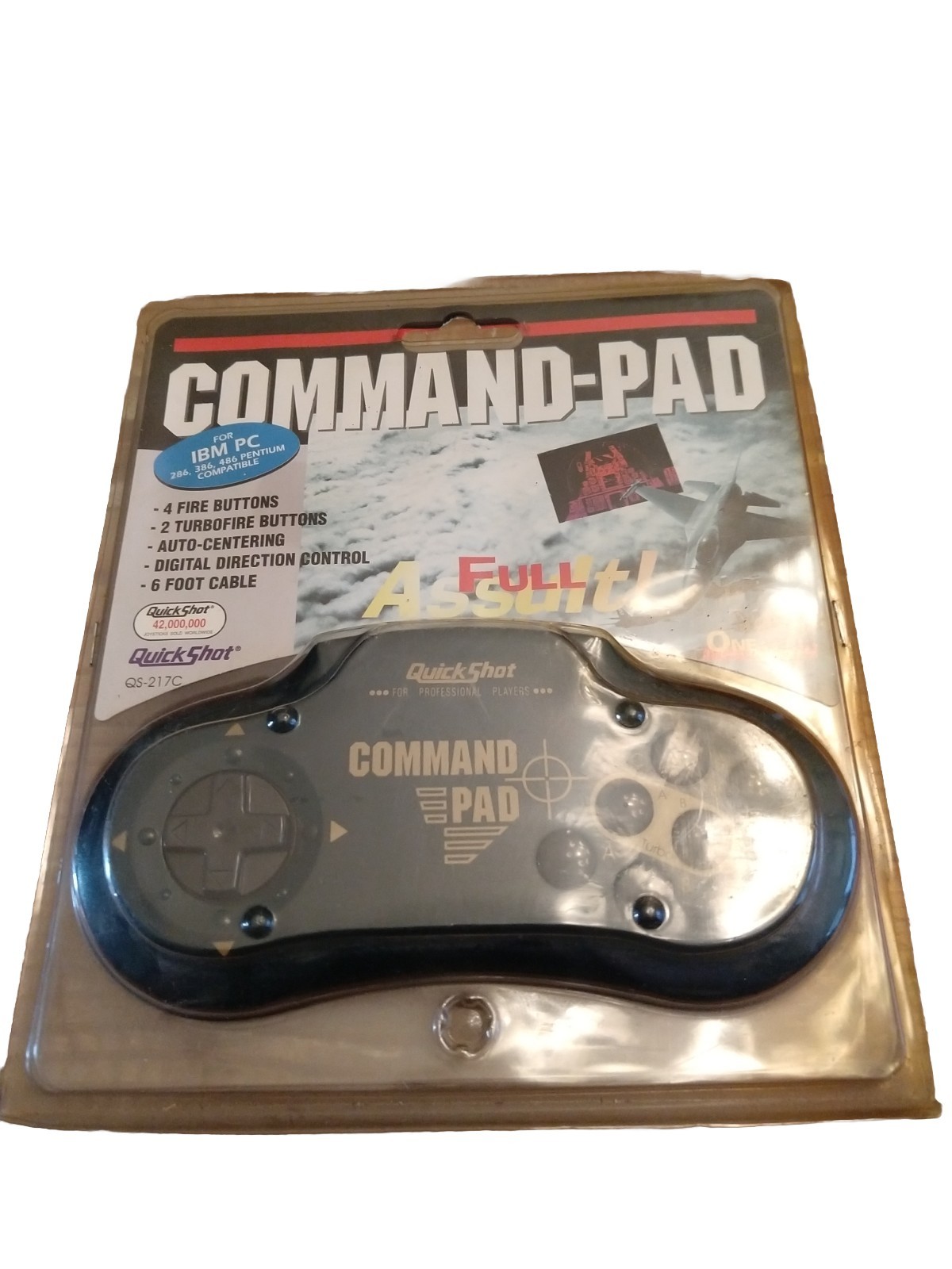 NOS! QuickShot Command Pad VTG 1996 Wired Controlled for IBM PC Computer QS-217C