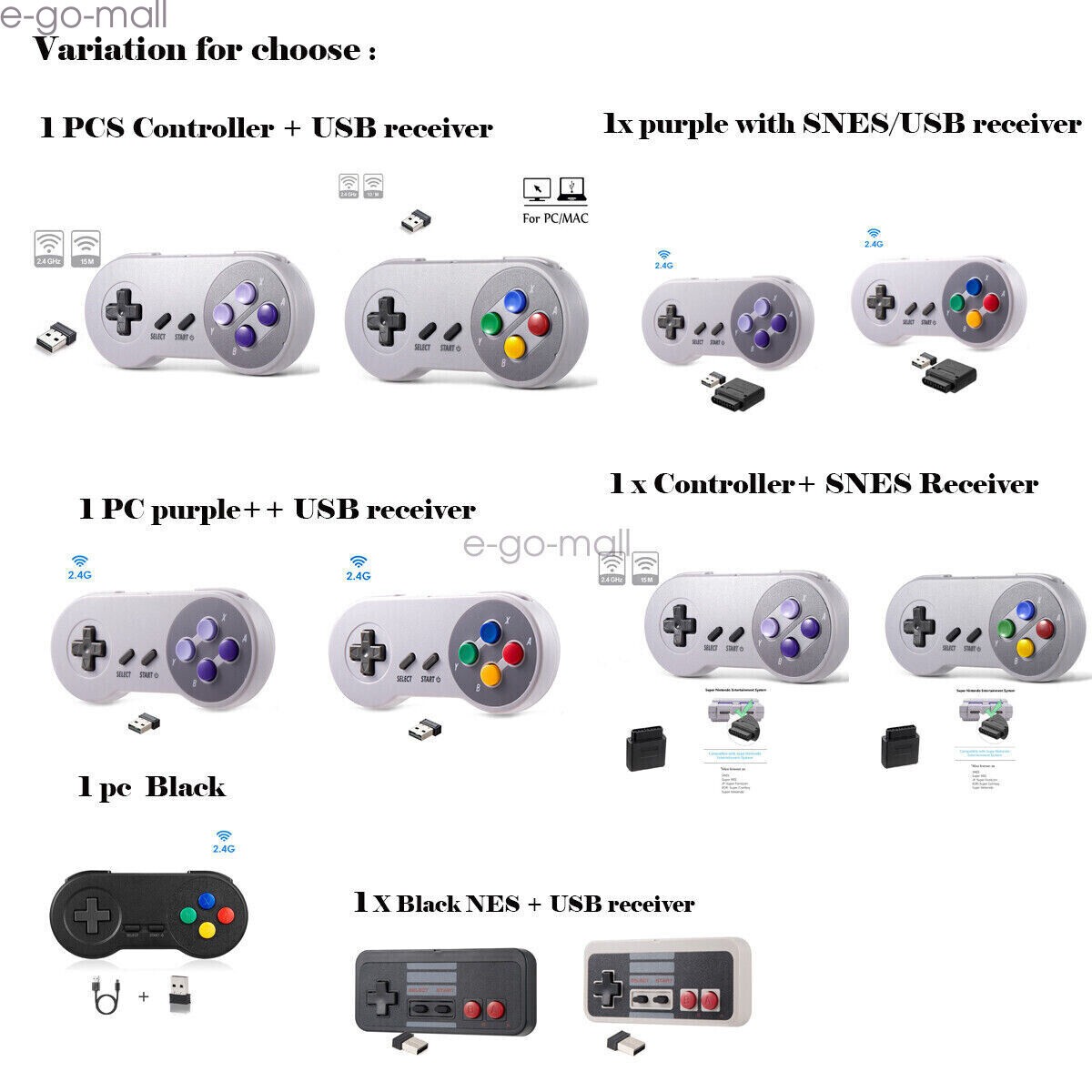 Wireless Super Nintendo SNES System Gamepad Replacement Controller/USB For PC