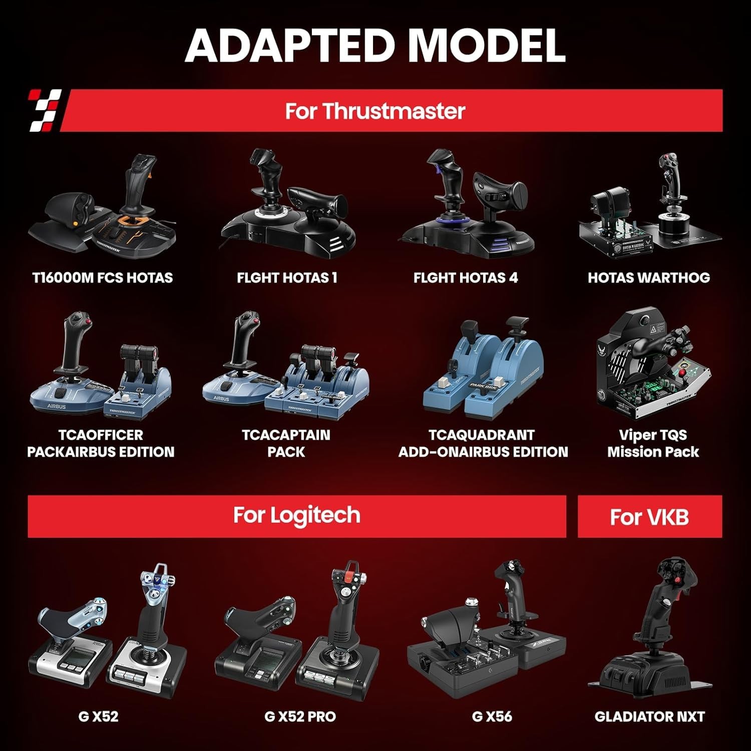 Hotas Mount for Logitech X56,X52,X52 Pro, Throttle and Hotas Systems for Thrustm