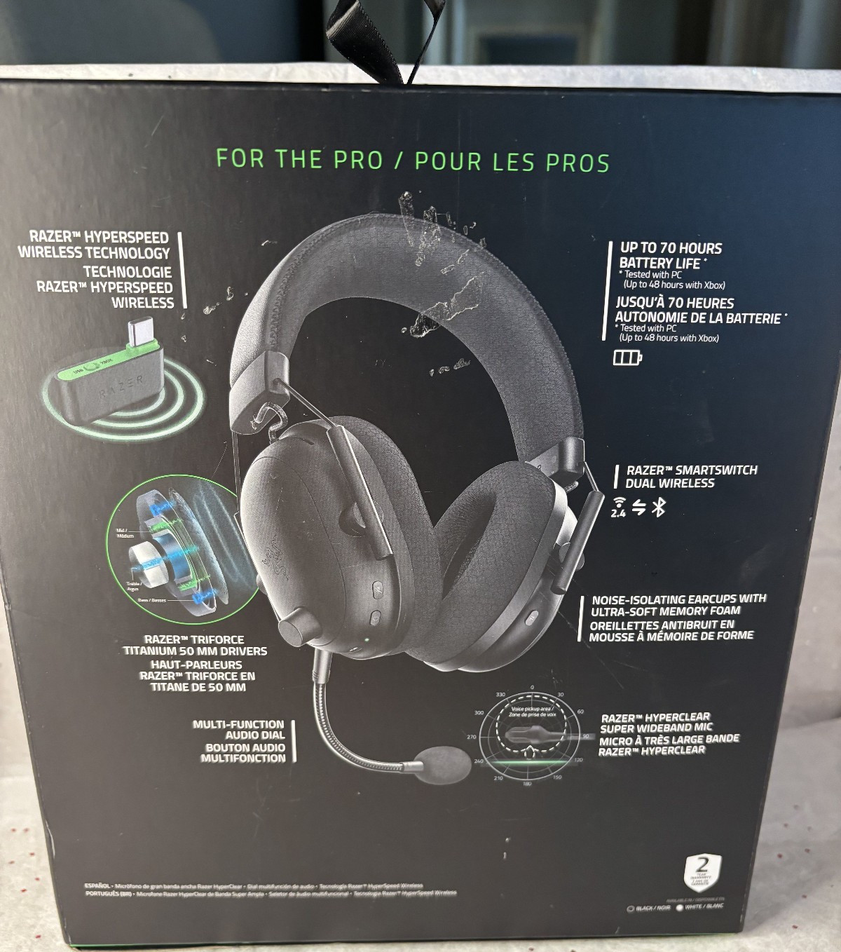 Razer BlackShark V2 Pro Gaming Headset for Xbox – Black: Wireless 3.5mm Jack