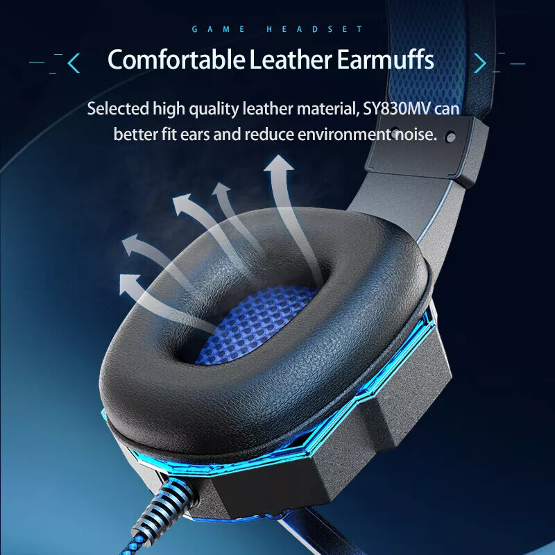 3.5mm Gaming Headset Mic for PS4 PS5 PC Xbox One Mic Stereo Bass Surround Sound