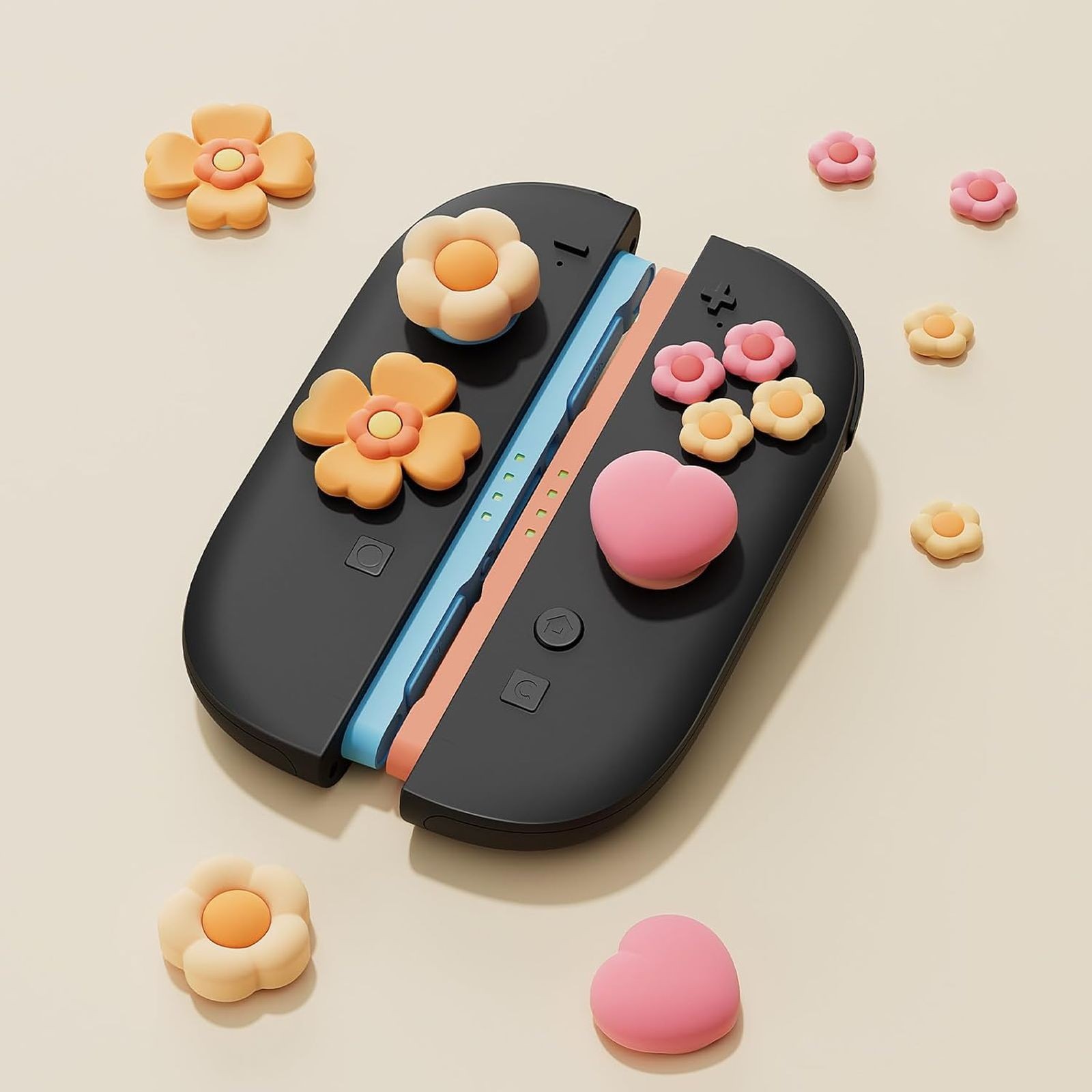 GeekShare Cross D-Pad Button Cap ABXY Key Button Thumb Grips For Switch 2 Flower