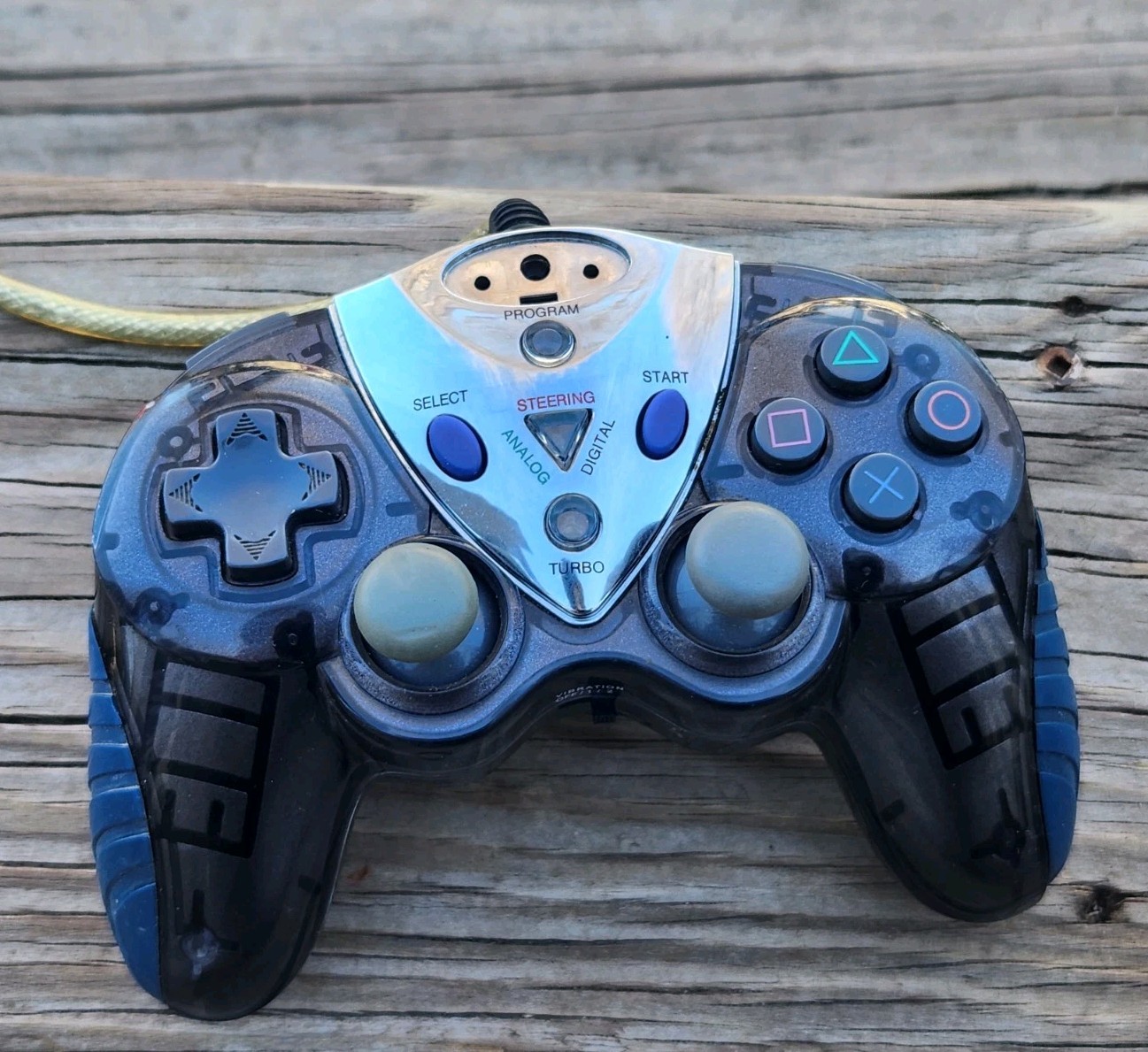 Intec PS2 Wired Controller Game Pad Black & Blue Sony Playstation 2 PS2-7005A