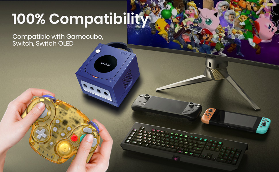 2.4GHZ Wireless NGC Switch Controller for Gamecube/ Windows PC/Mac/ Raspberry Pi