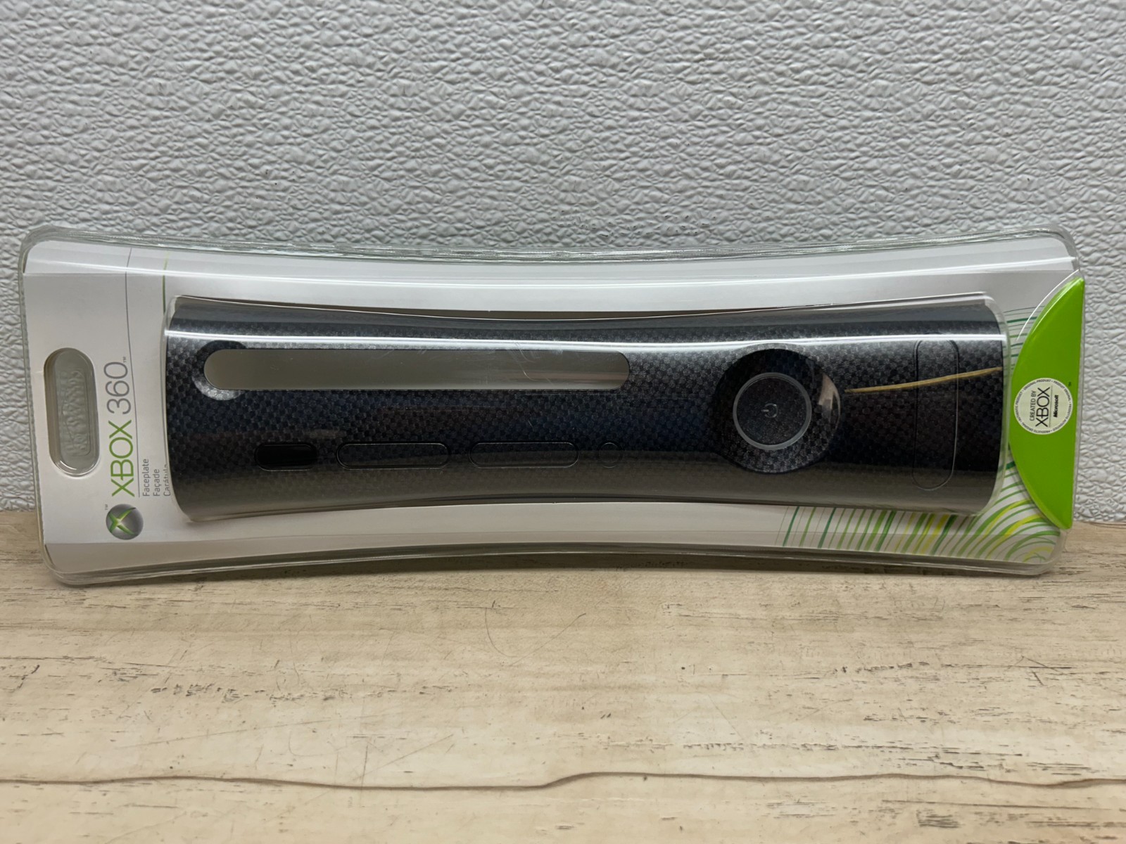2005 Microsoft Xbox 360 Console Faceplate Black Carbon Fiber Pattern SEALED