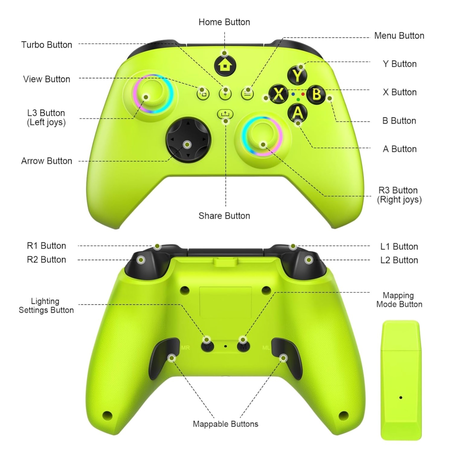 RGB Wireless Controller for Xbox One/PC – Electric Volt-~