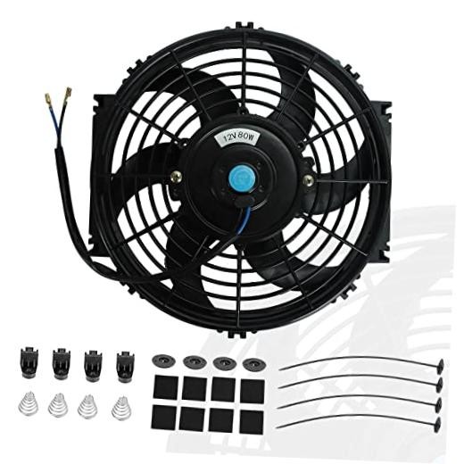10″ inch Slim Fan Push Pull Electric Radiator Cooling Fans 12V 10 Inch Black