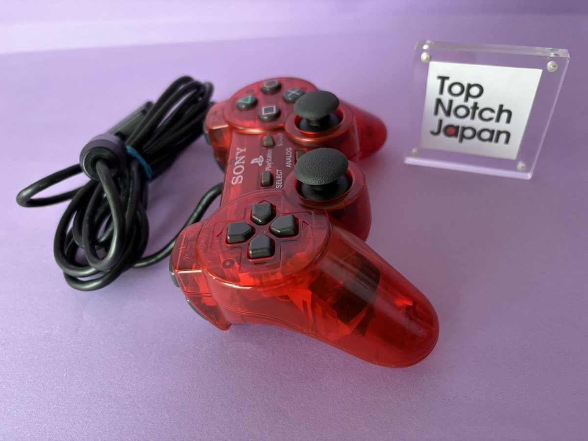 Playstation2 Controller Dual Shock2 Crimson Red clear Sony PS2 Used Japan