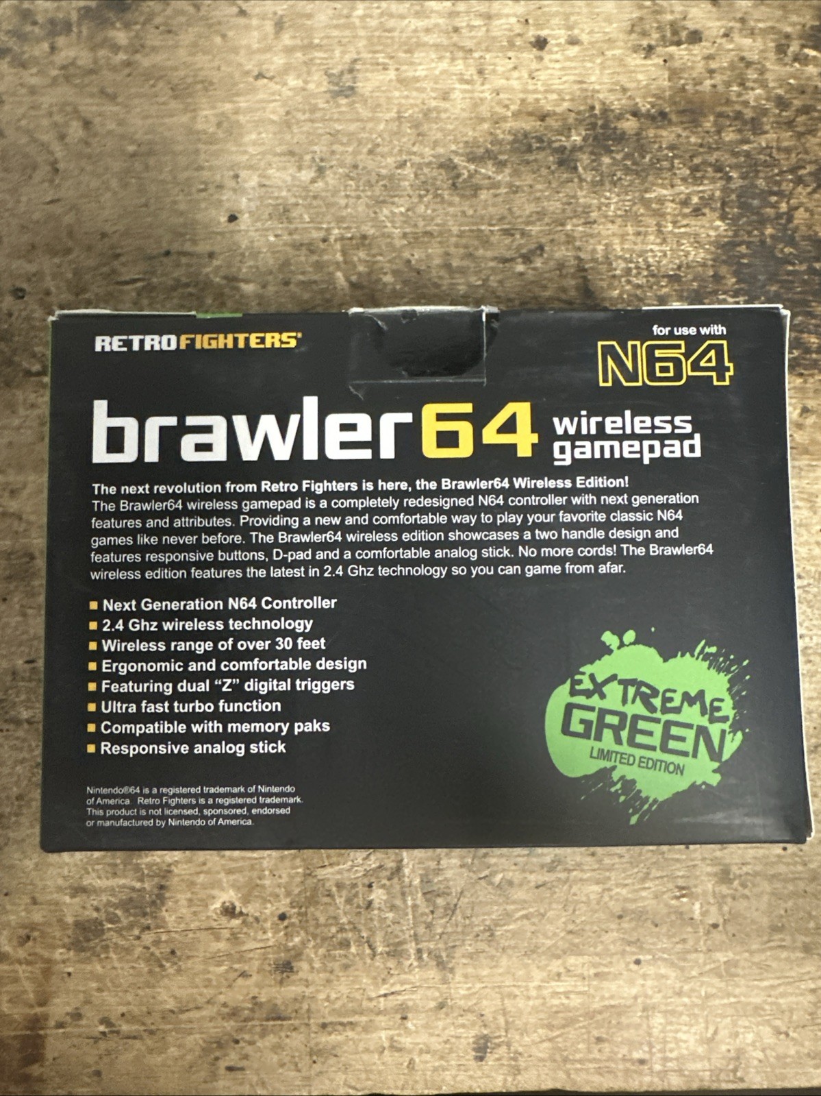 Brawler 64 Wireless Controller for Gaming Extreme Green