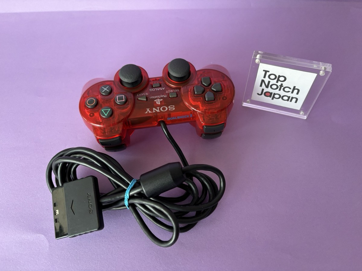 Playstation2 Controller Dual Shock2 Crimson Red clear Sony PS2 Used Japan