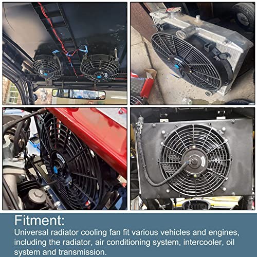 10″ inch Slim Fan Push Pull Electric Radiator Cooling Fans 12V 10 Inch Black