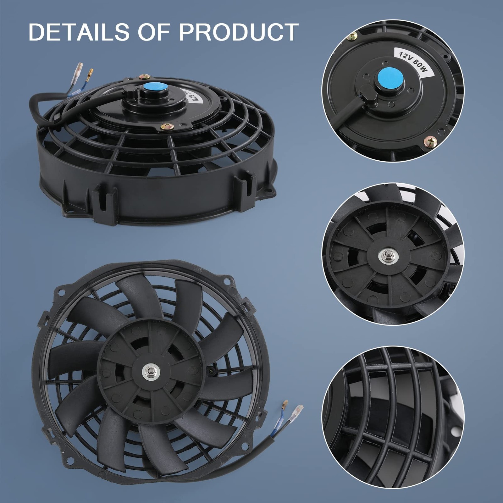 JDMSPEED New Universal 12V Slim Electric Radiator Cooling Fan Push … Fast Ship
