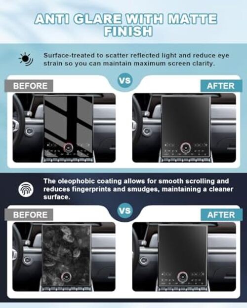 2Pcs Matte Anti Glare for 2Pcs Matte for 2025 Terrain (15″ Navi & 11″ Dash)