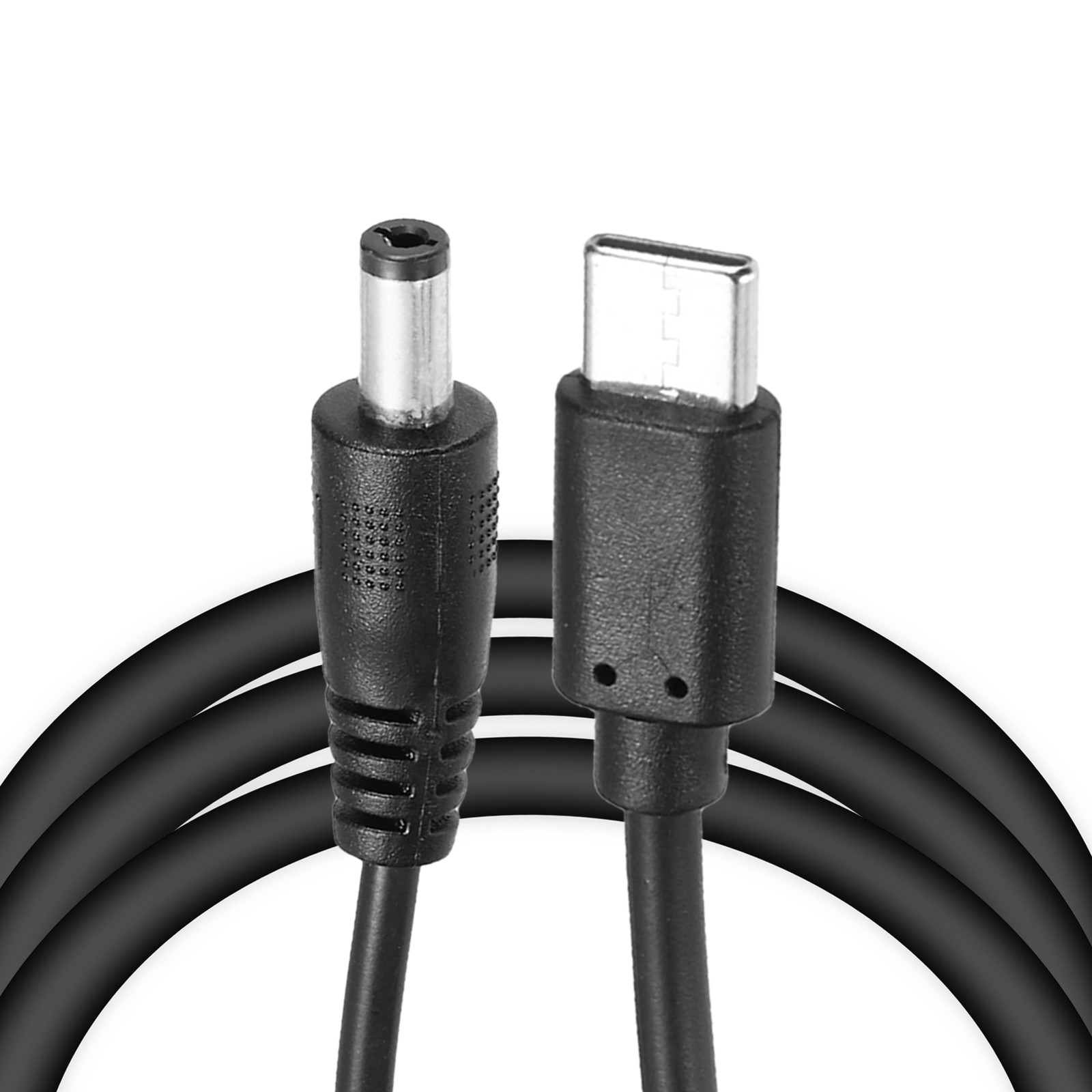 2 Pcs 6.6Ft USB C to DC PD Power Fast Charging Cable, 5.5×2.1mm 36W/12V(Black)