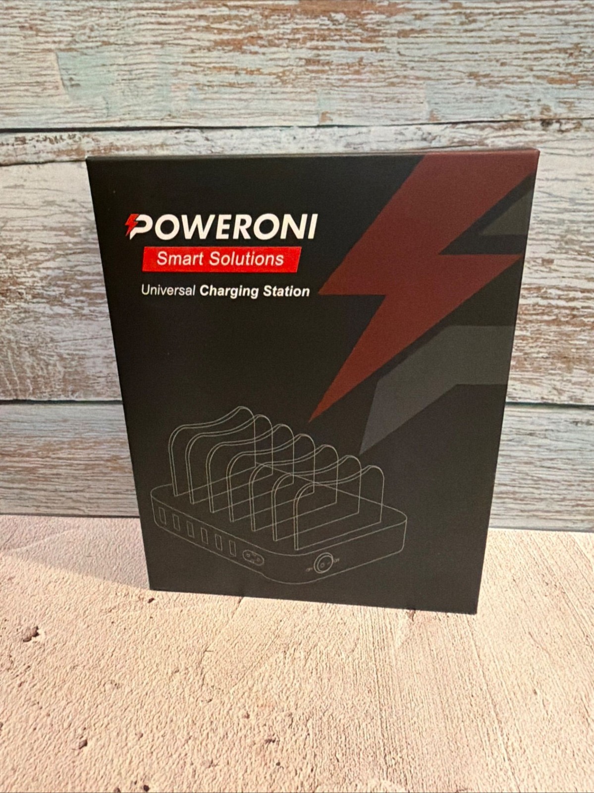 POWERONI Universal Charging Station 8-Port 10000mA Black New