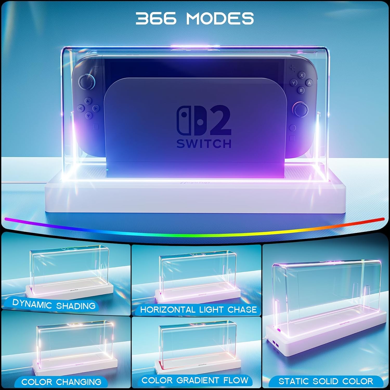 Dust Cover for Switch 2-Acrylic Display Case, Anti-Scratch Waterproof Dock Cover