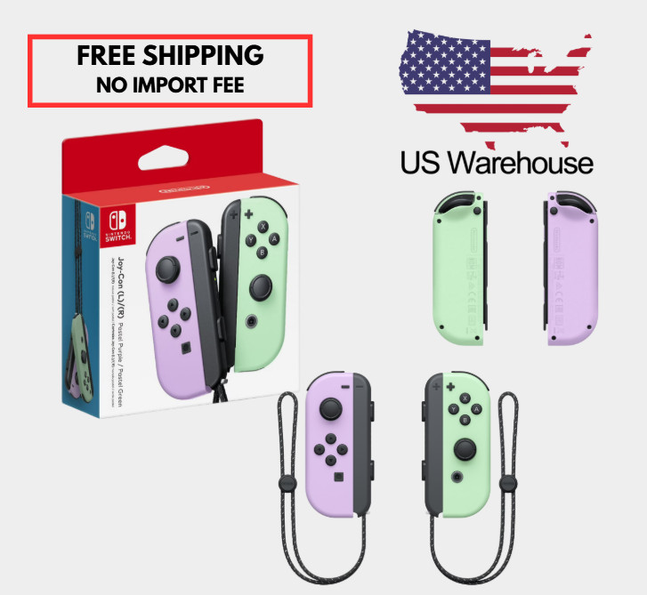 SALE Wireless Joy-Con Pair for NS – Pastel Purple & Pastel Green, No Import Fee