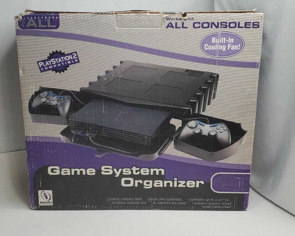 INTERACT ACESSORIES GAME SYSTEM ORGANIZER PS2 PLAYSTATION 2 WITH BOX