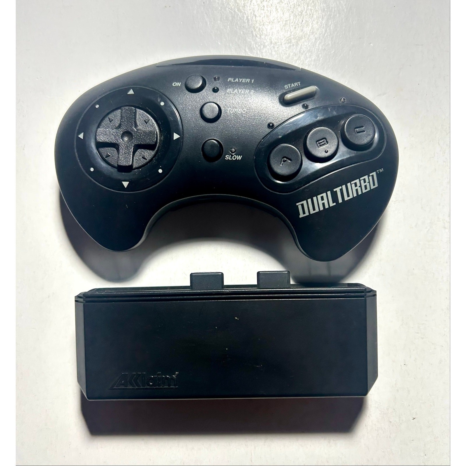 Sega Genesis Dual Turbo Controller Acclaim Very Nice w/ Dongle 🔥Works!
