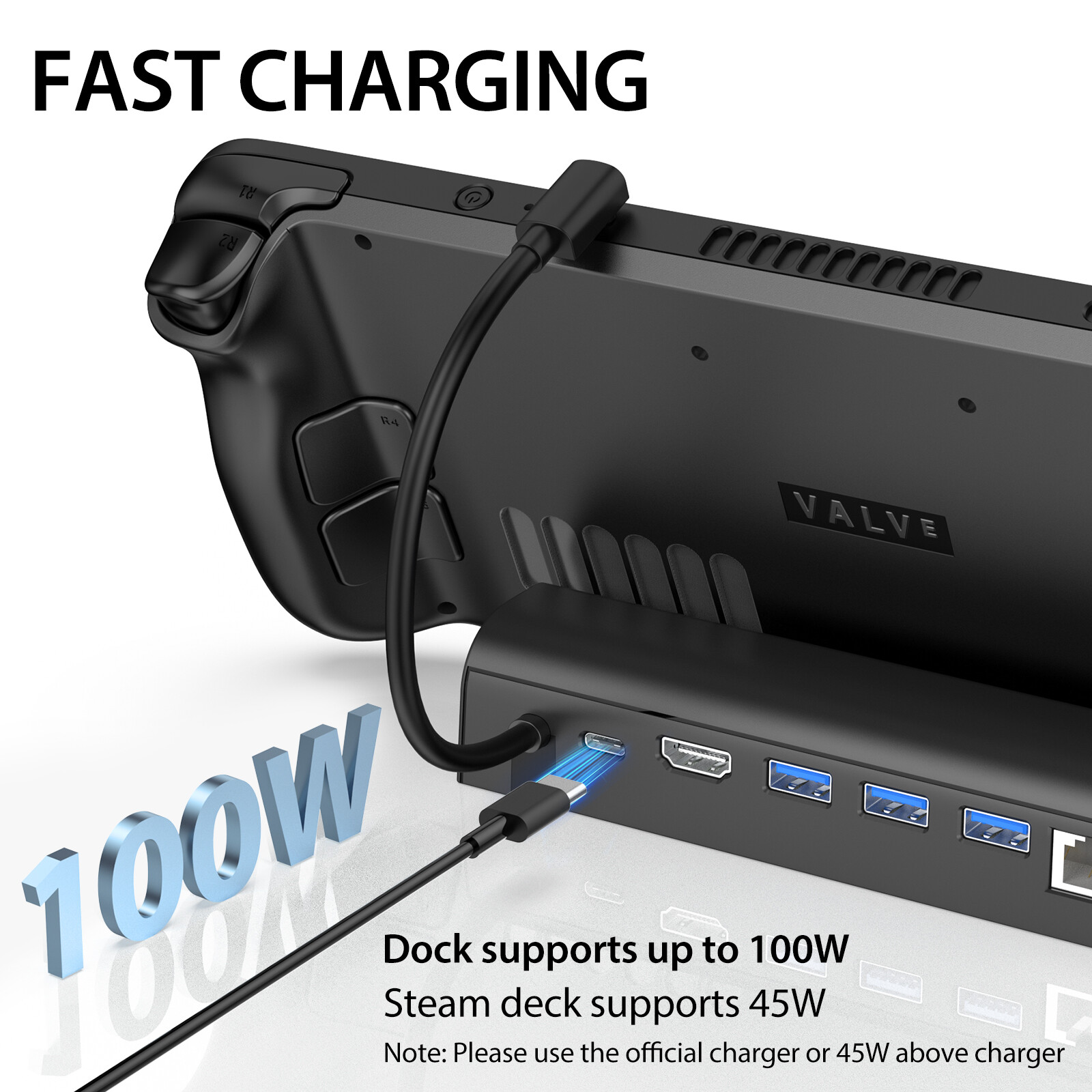 6-in-1 Steam Deck Docking Station For Valve Steam Deck Charging Game For HDMI TV