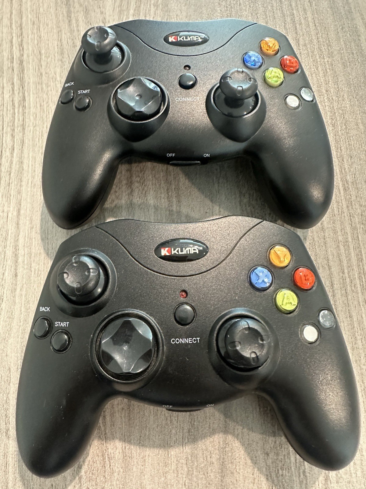 (2) Microsoft Xbox Kuma Wireless Remote Video Game Controller