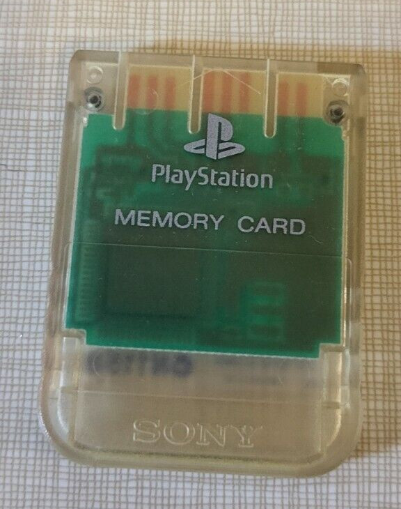Sony Playstation 1 PS1 Official OEM 15 Block Memory Card SCPH-1020 crystal