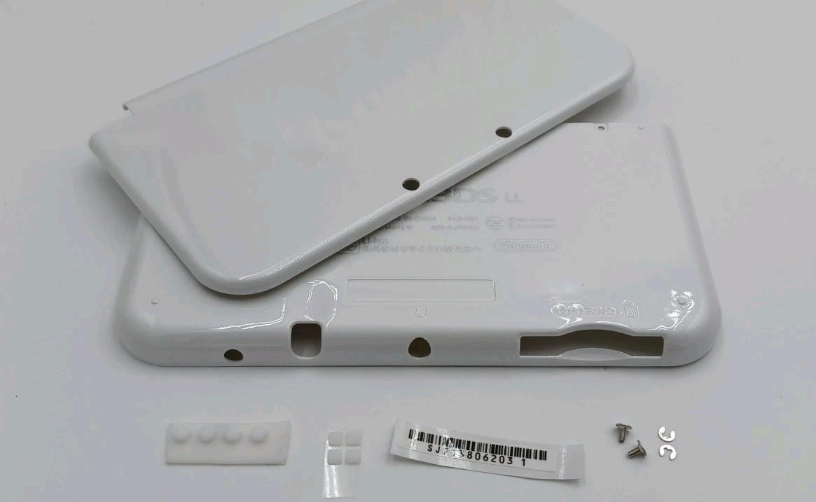 New Nintendo 3ds Xl LL White Replacement Shells Front+Rear+Rubber+Label UPC