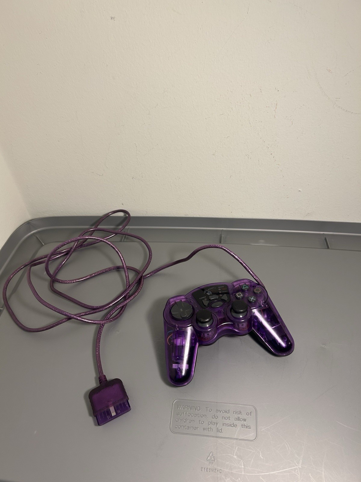 Transparent Purple PS2 Wired Controller PlayStation 2 Dual Analog Gamepad