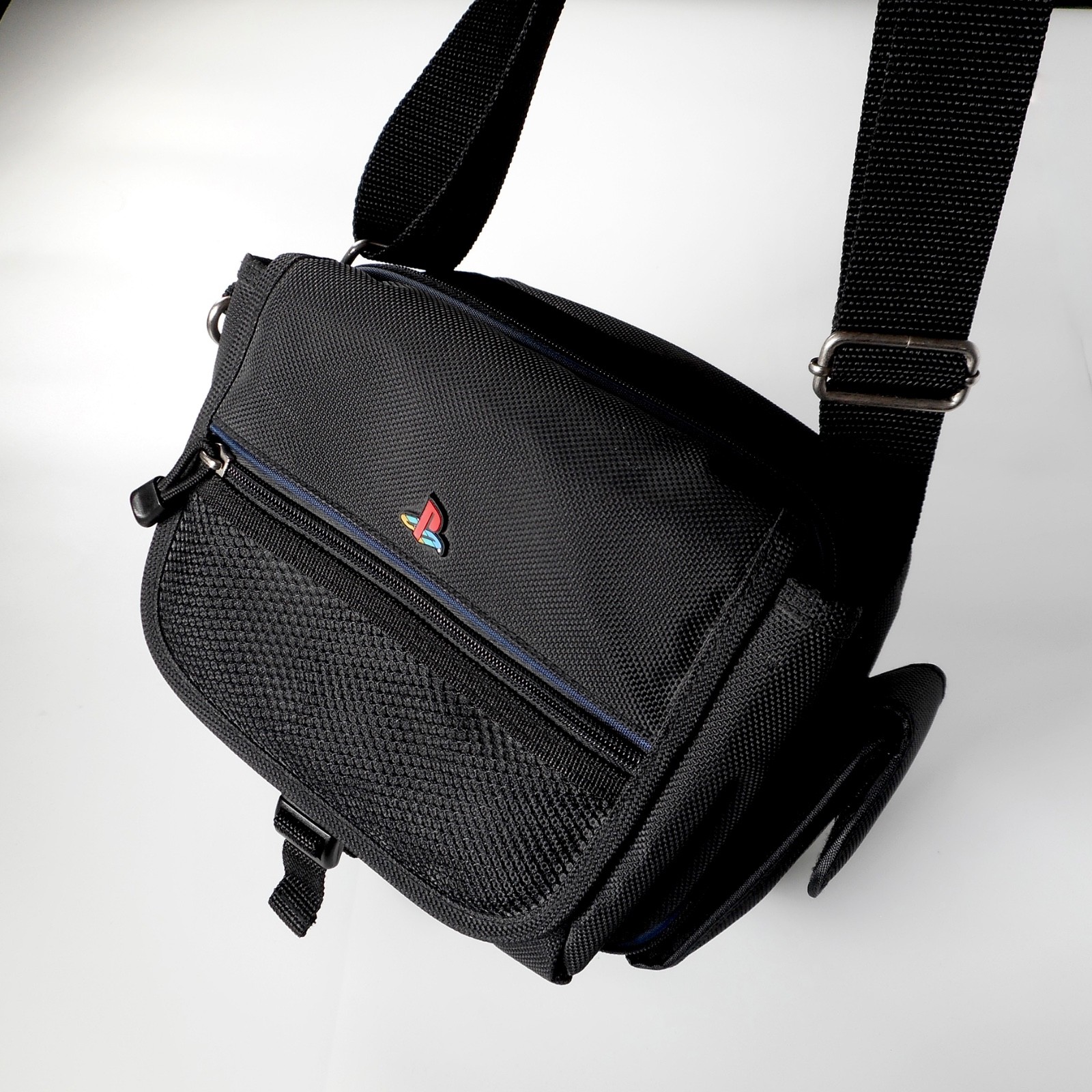 VTG Sony Playstation PS1 Black Game Carrying Case Travel Bag w Strap Gamer XLNT