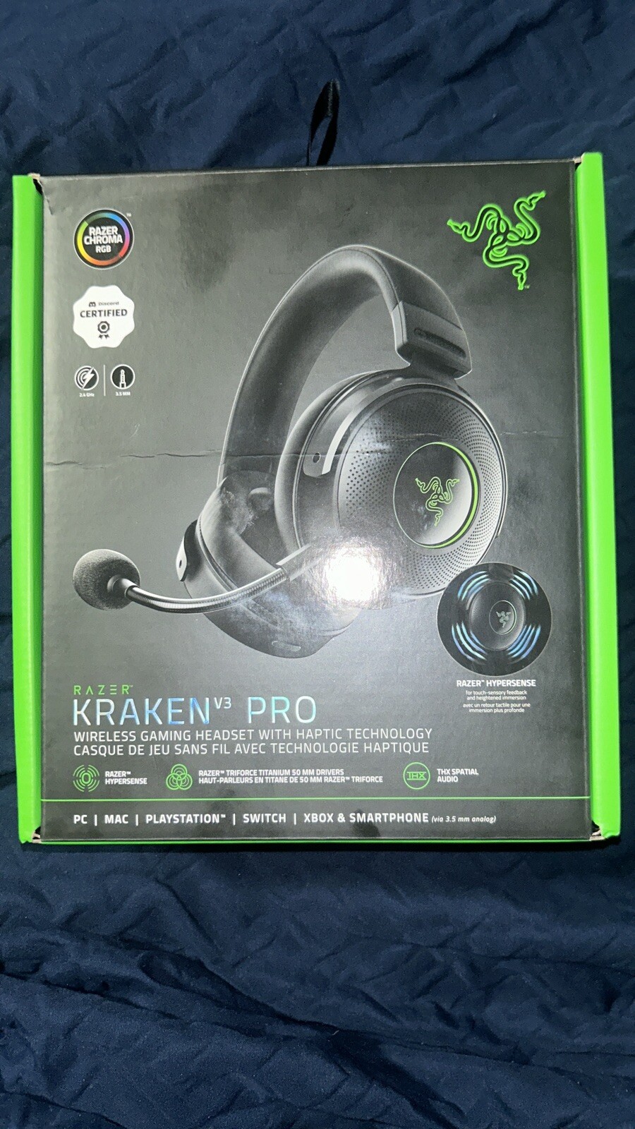 Razer – Kraken V3 Pro HyperSense Wireless Gaming Headset for PC – Black