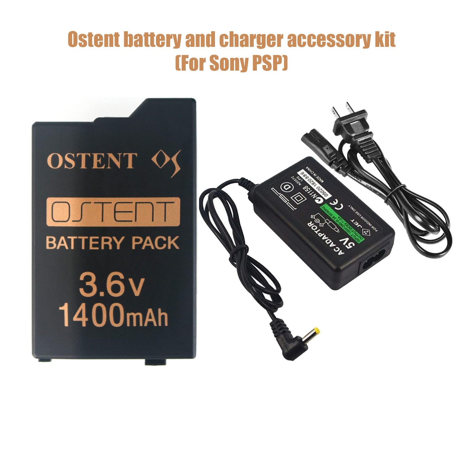 OSTENT 1400mAh 3.6V Lithium Ion Battery Pack with charger for PSP 2000/3000