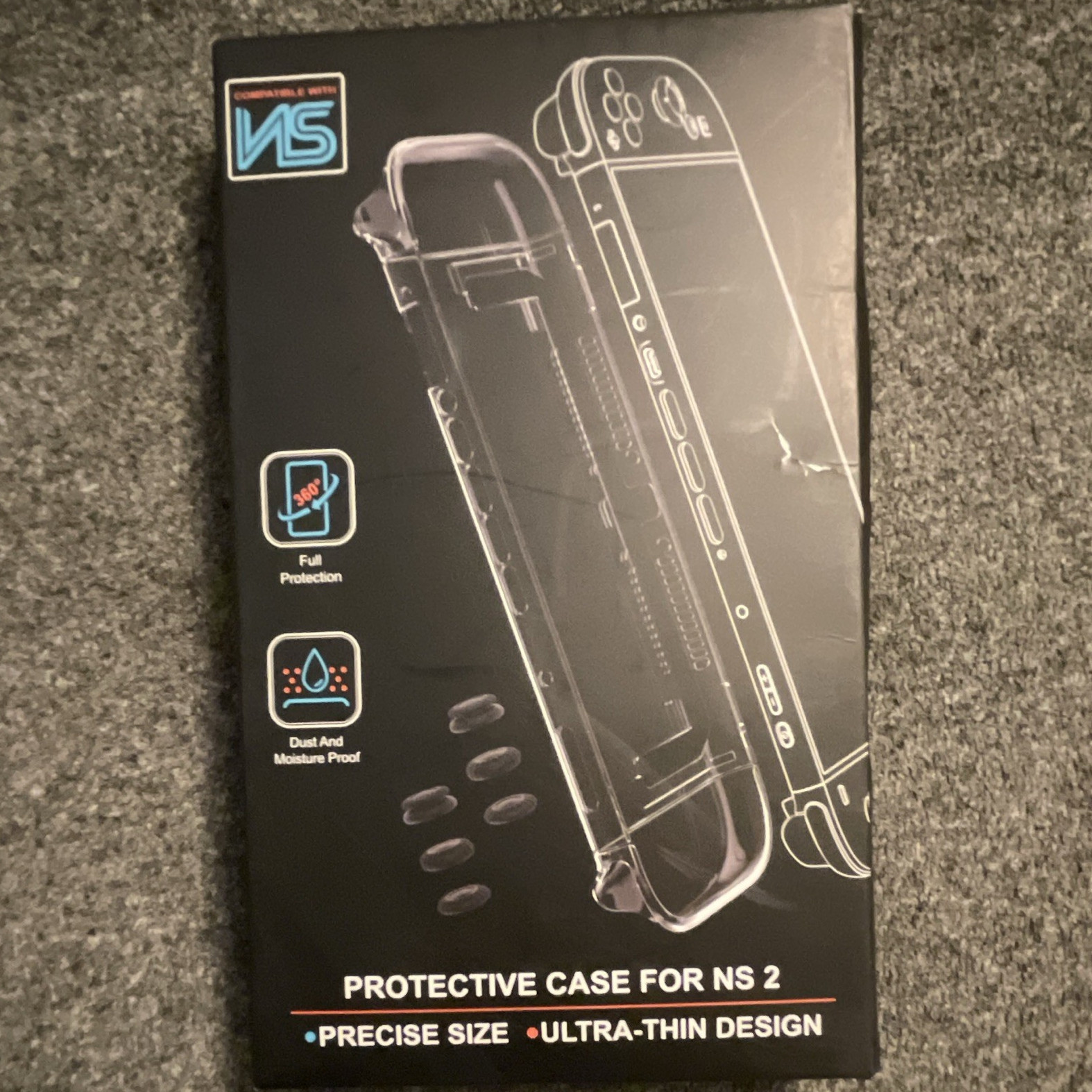 Clear Protective Case for NS 2 Console, PC+Silicone Rubber, Dustproof 63g