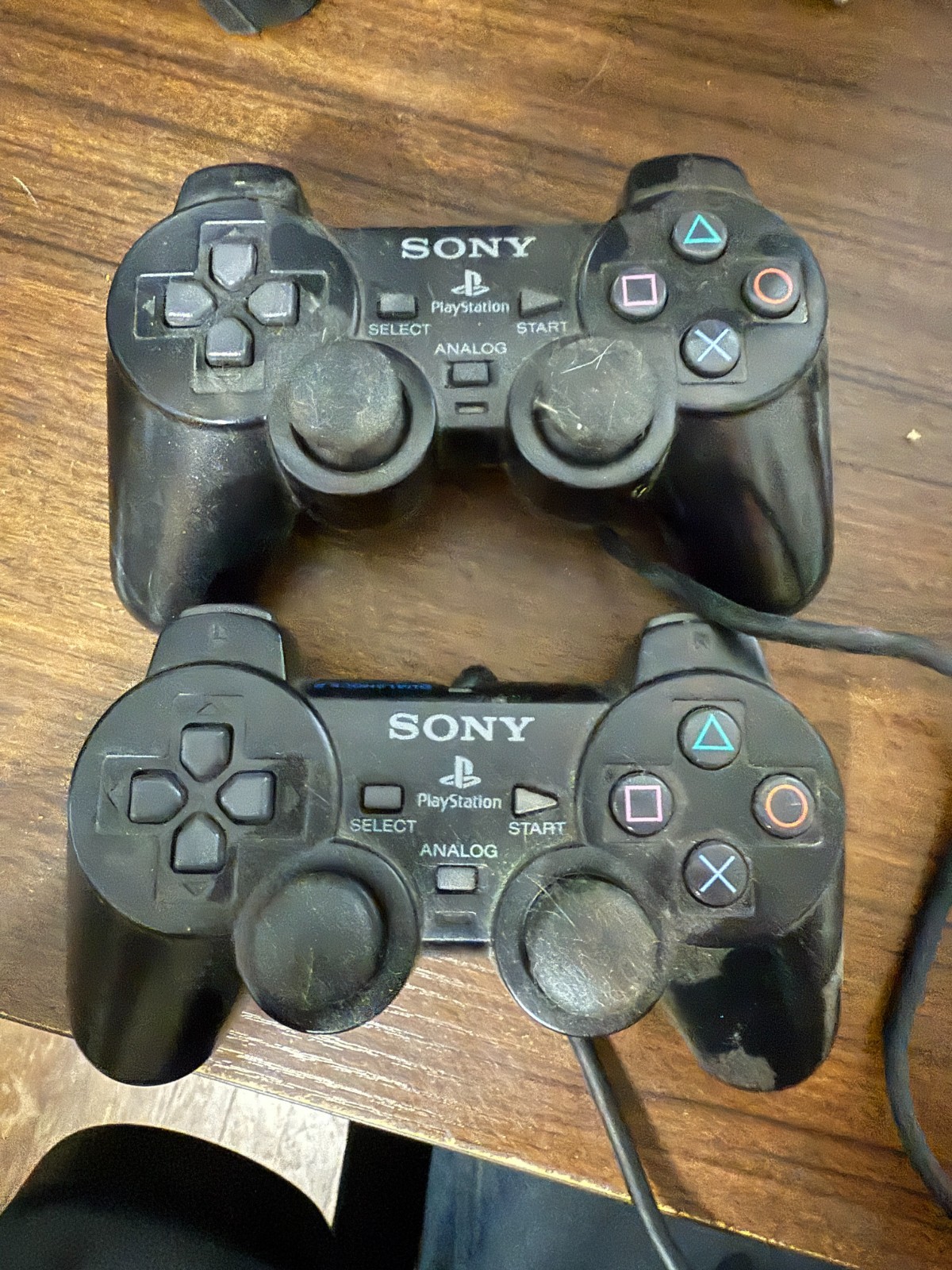 2x Sony DualShock 2 Controller PlayStation 2 OEM Ocean Black SCPH 10010 Tested