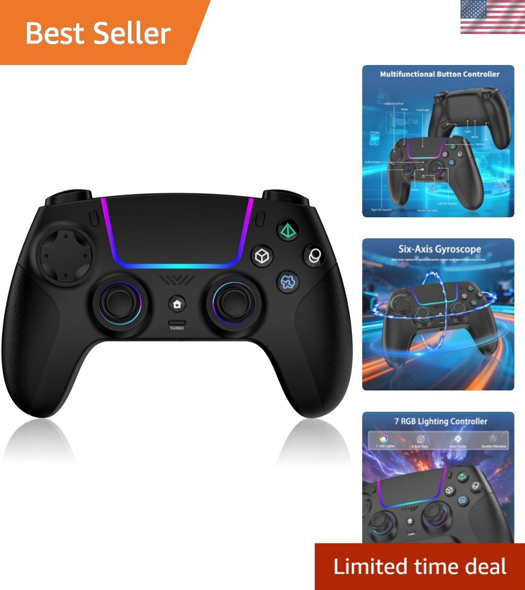 High-Performance Wireless Gamepad with Turbo, Macro & Dual Vibration Features