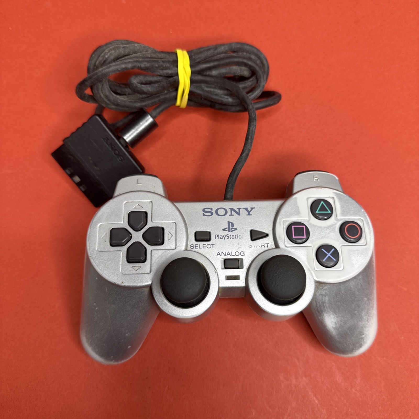 Satin Silver Dual Shock 2 Controller OEM Sony PlayStation 2 PS2 SCPH-10010 (A)