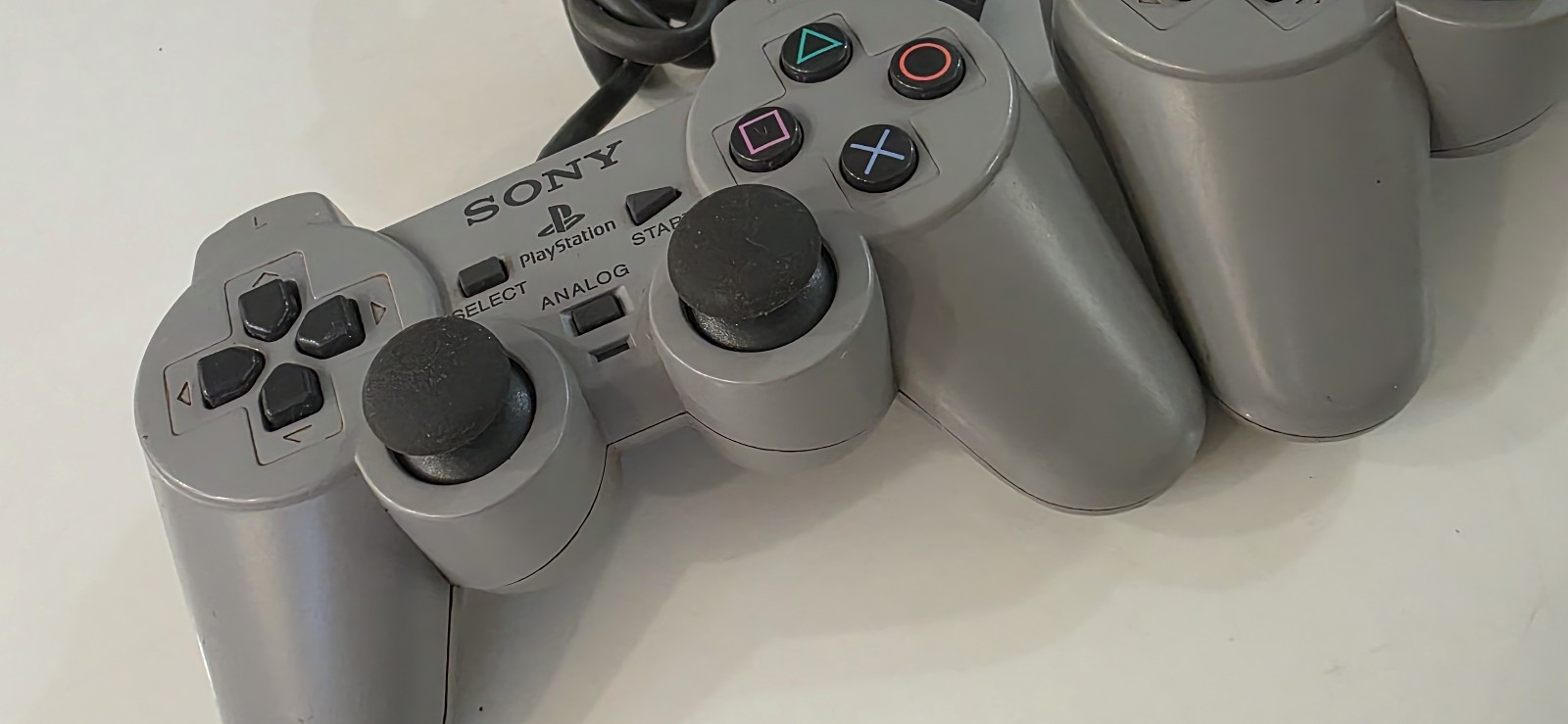 2 pcs Sony PlayStation 2 Dual Shock 2 Satin Silver Analog Controller OEM