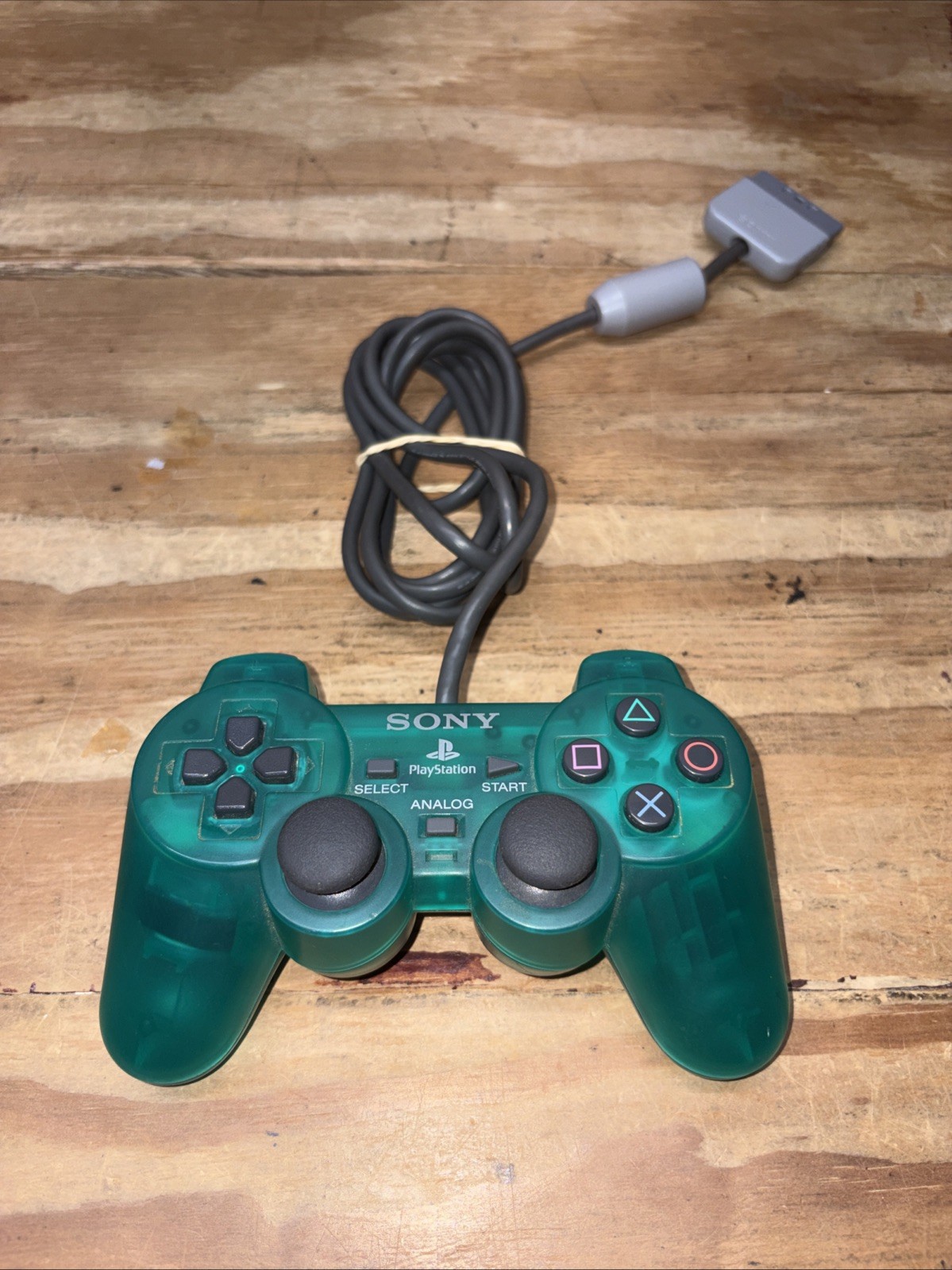 Sony PlayStation 1 PS1 Dual Shock Analog Green OEM Controller SCPH-1200 – Tested