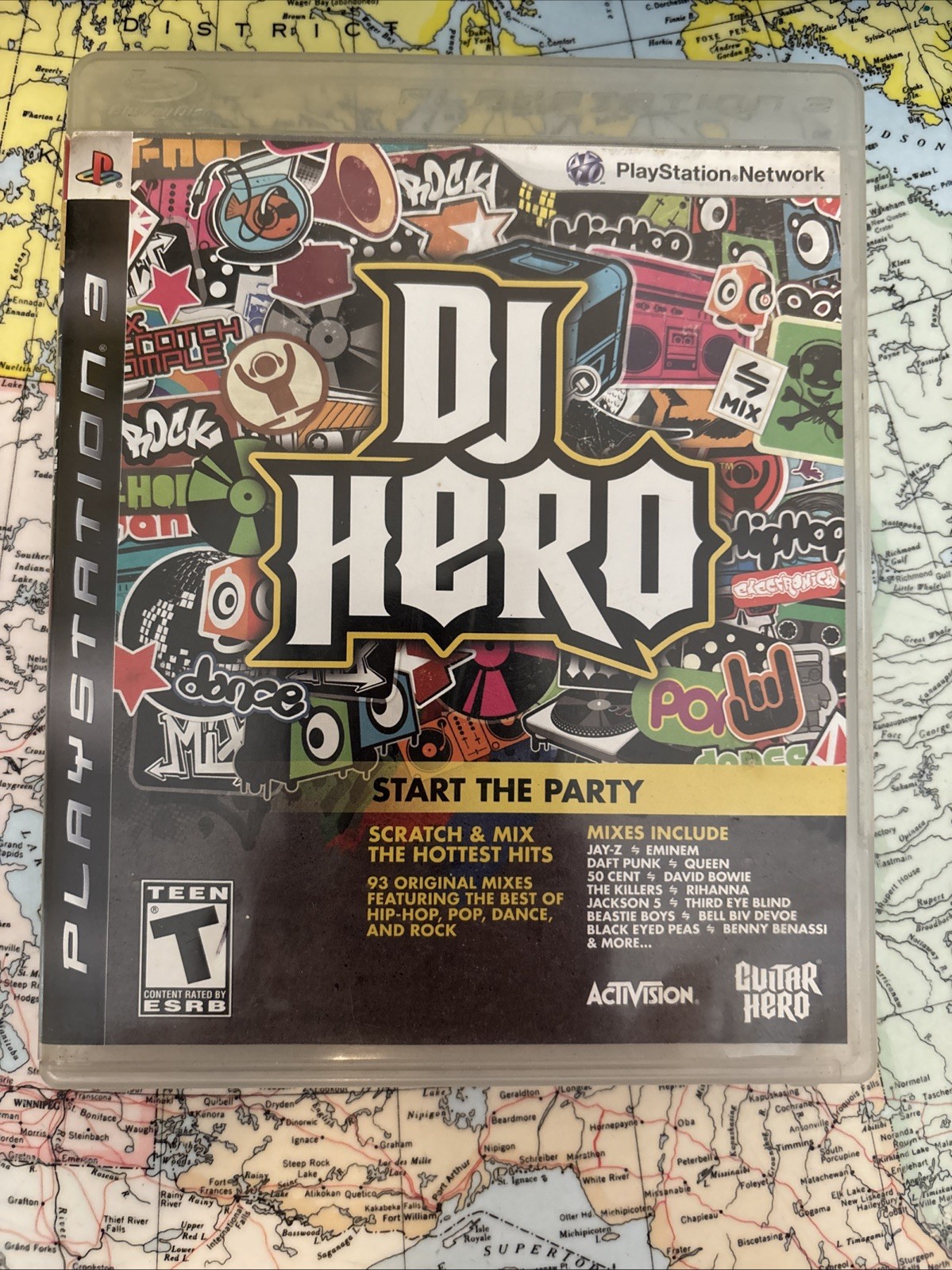 DJ Hero Wireless Turntable Controller Sony PlayStation PS2 PS3 With Game