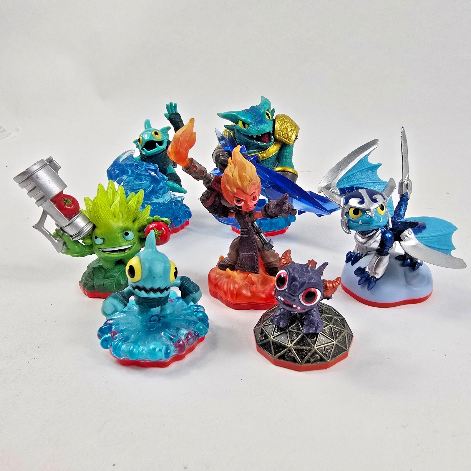 Lot 7 Skylanders Trap Team Figures Gill Grunt Blades Torch Food Thumpling Spry