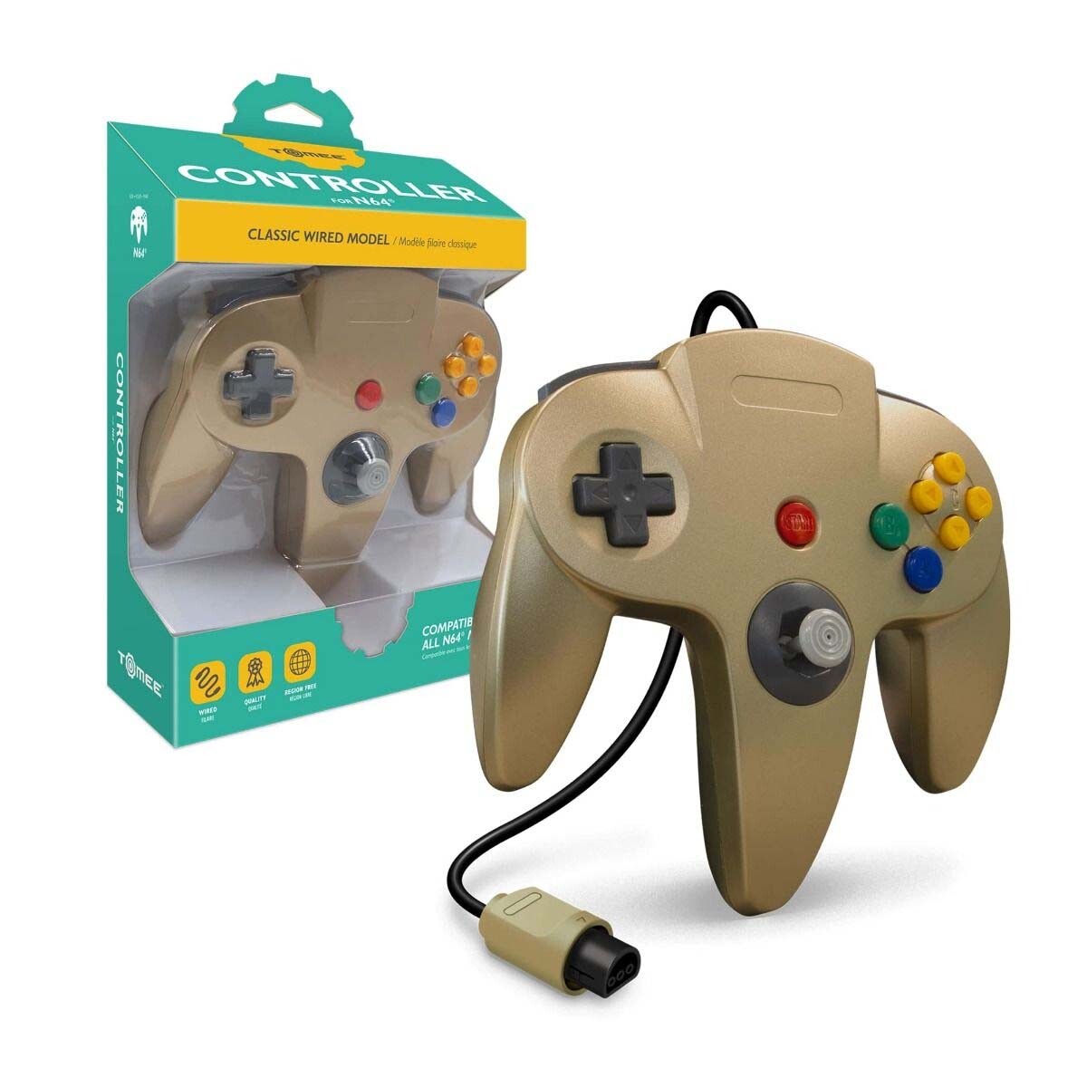 Tomee Controller for N64(Gold/Gray/Yellow/Red/Green/Black/Blue/Turquoise/Purple)