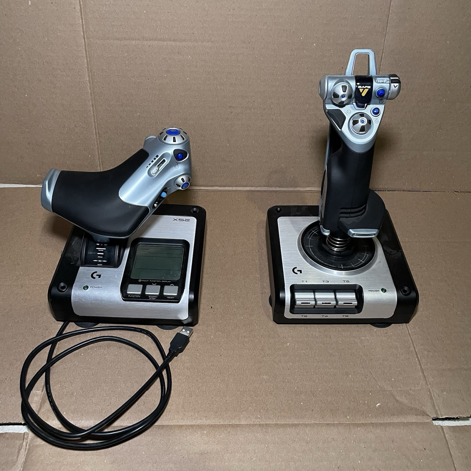 Logitech G Saitek HOTAS X52 Flight Control System Throttle and Stick – READ