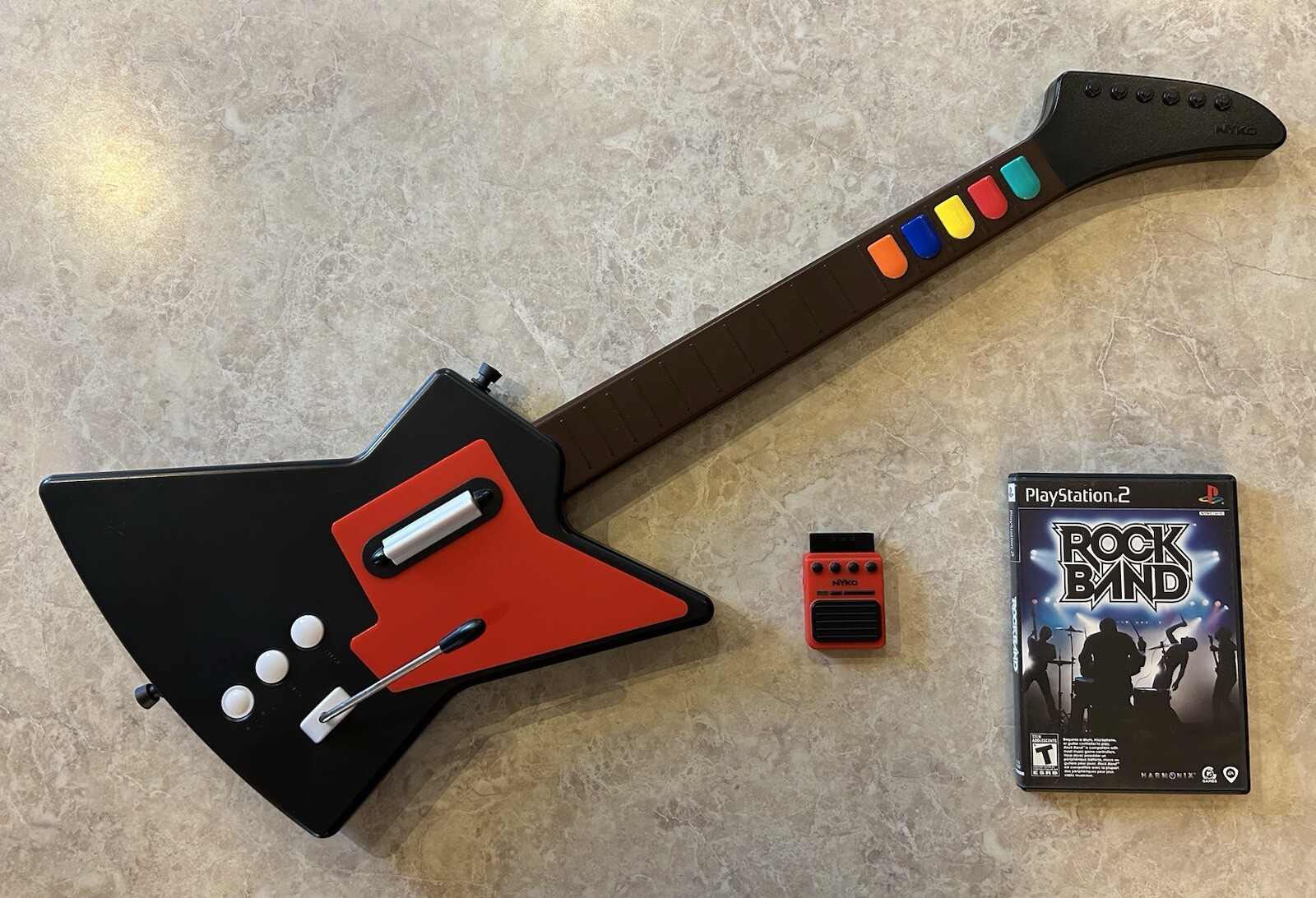 Nyko Front Man Wireless Guitar for PS2 with Dongle/Receiver 80592 Red/BLK TESTED