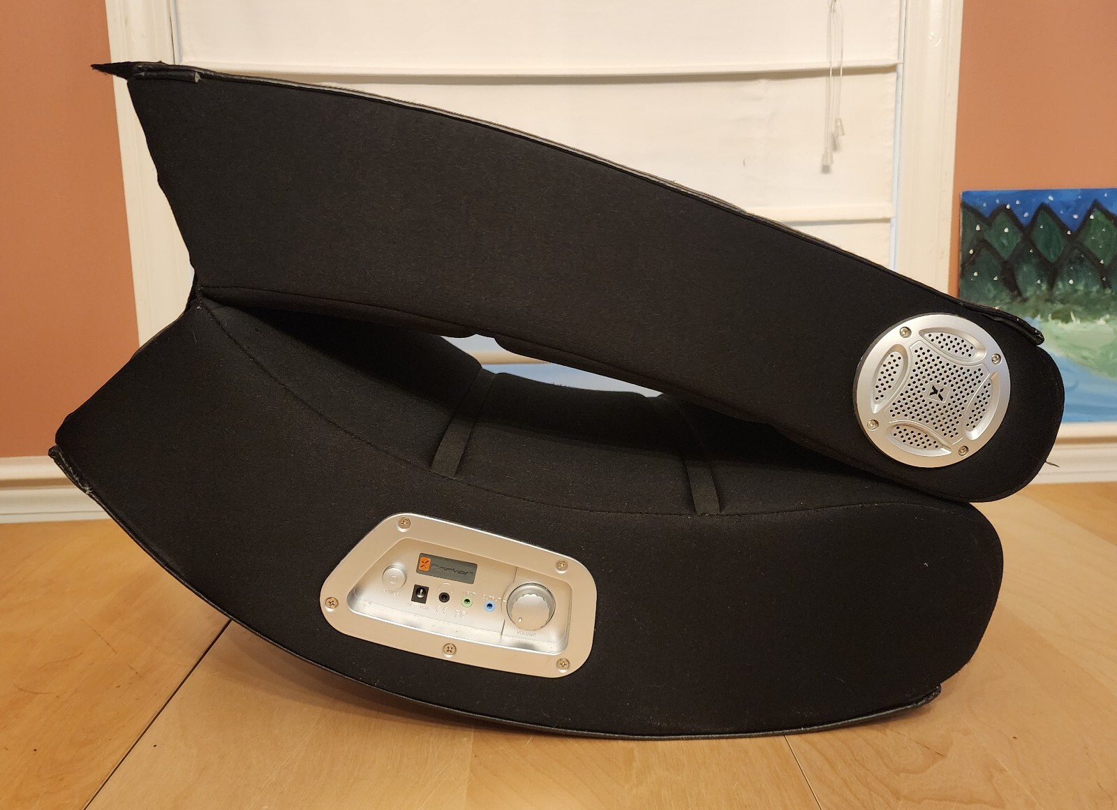 Ace Bayou LA70126 X ROCKER Folding Gaming Chair w/ Wired Audio Built-in Speakers