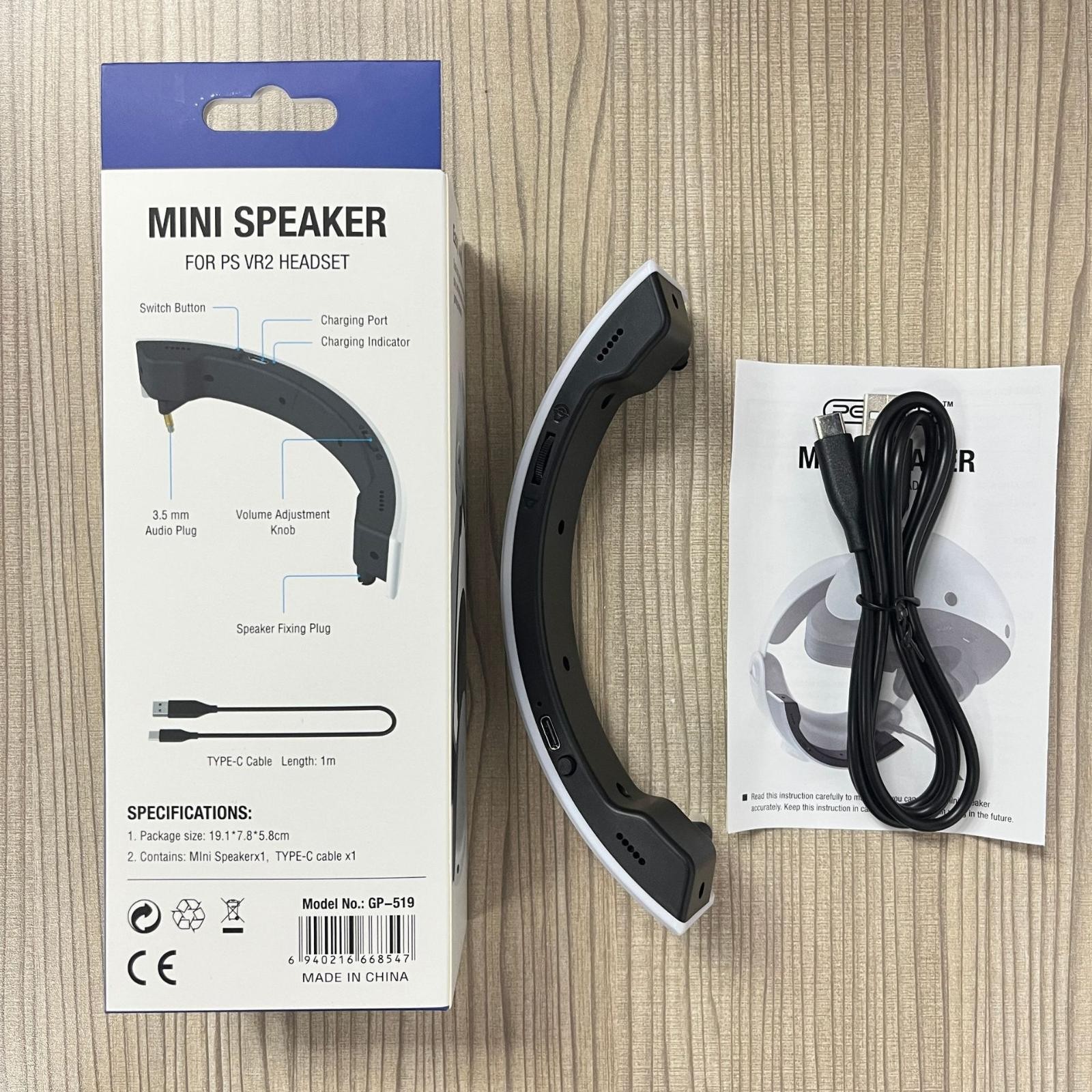 3.5mm USB Type-C Stereo External Speaker Kit For PS5 PS VR2 Gaming Headset f