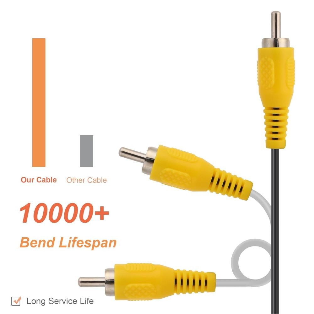 6FT RCA AV Audio Video Cable Compatible with SNES N64 GameCube TV Cord Lead