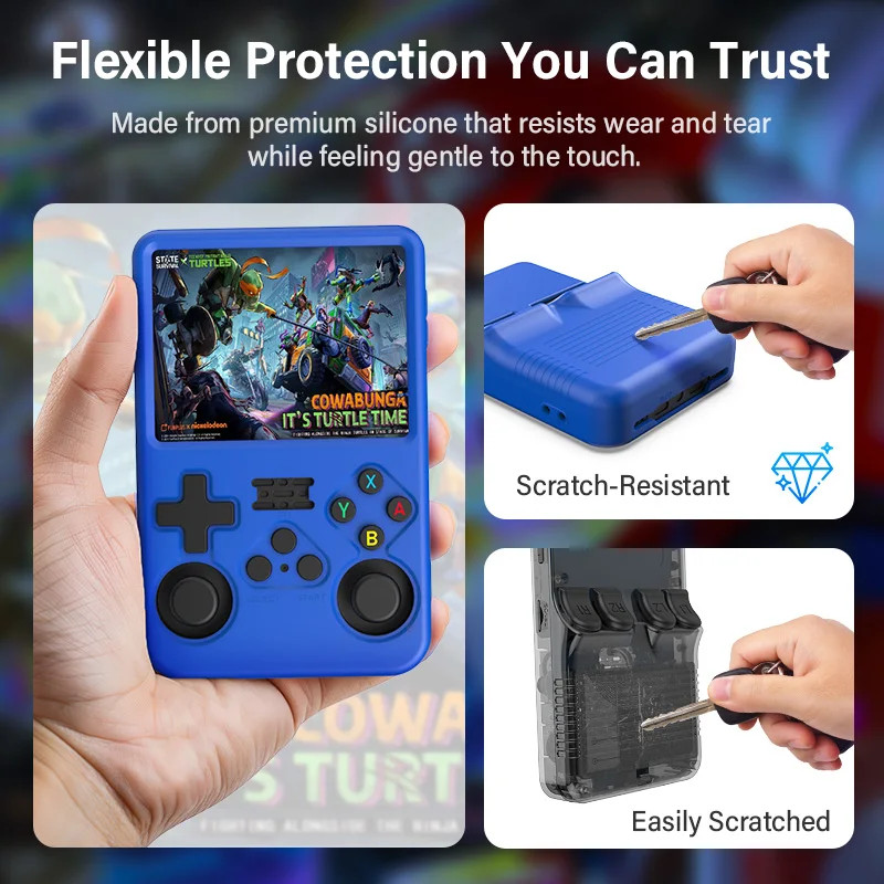 Color Silicone Protective Case for R36S Handheld Game Console Anti-Scratch Soft
