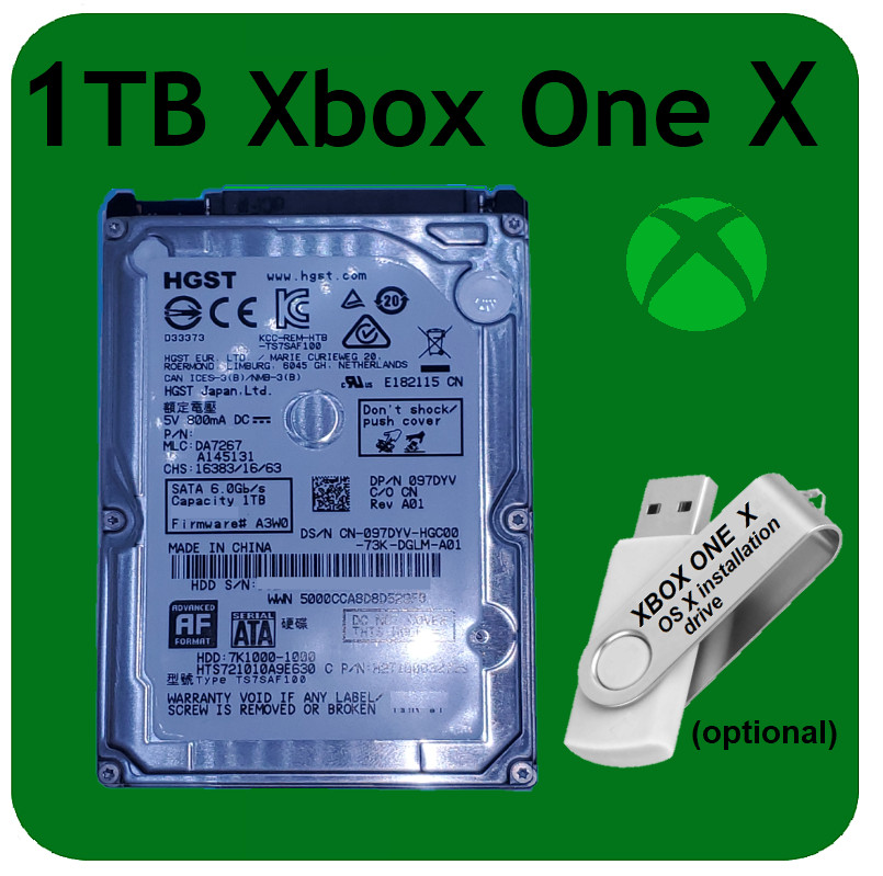 Xbox One X Internal 1TB HGST HD-Drive Replacement Part SATA USB OS option